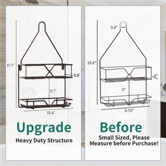 Shower Caddy Over Shower Head Hanging Bathroom Caddy for Shower Organizer 4Hooks - Picture 7 of 7
